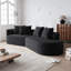 Canapé modulaire moderne à 4 places, canapé incurvé en chenille de 112 pouces avec coussins décoratifs, aspect élégant, mousse à haute résilience, sans siège pour le salon, mousse de siège extra large