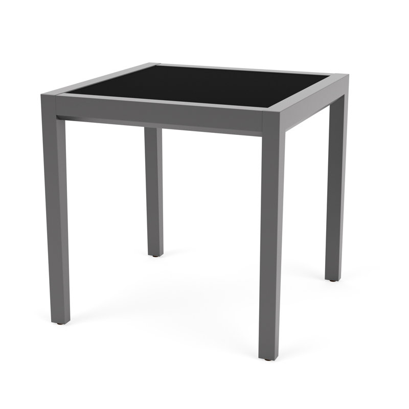 Brooklyn Earthen Twill End Table, Midnight Black, Pewter