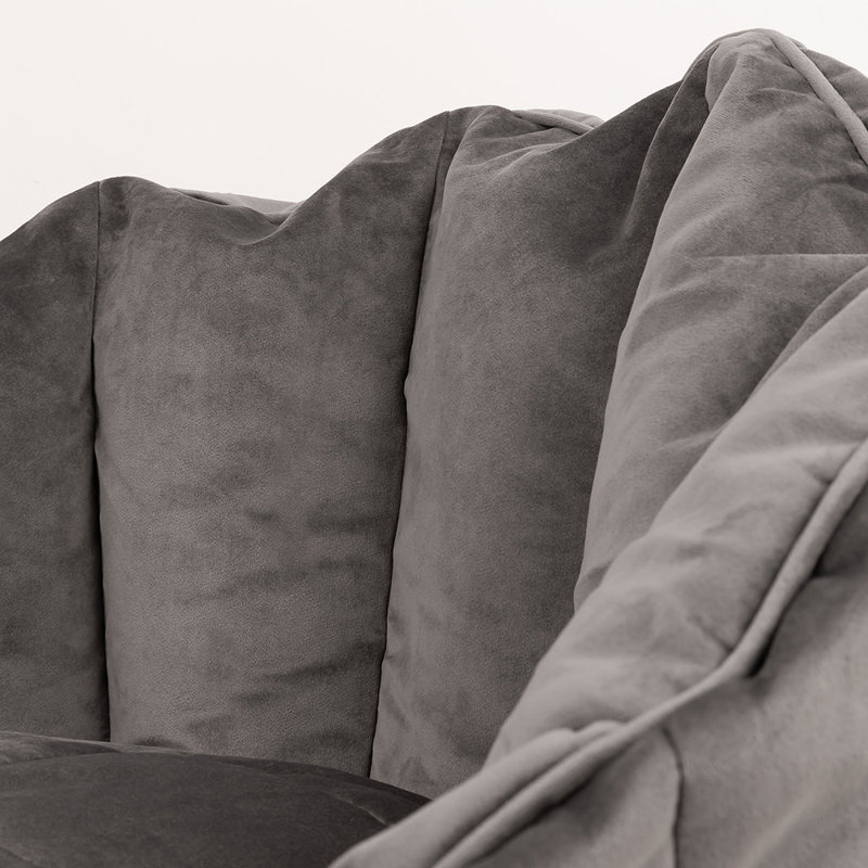 Sirena Velvet Bean Bag Chair, Charcoal Grey