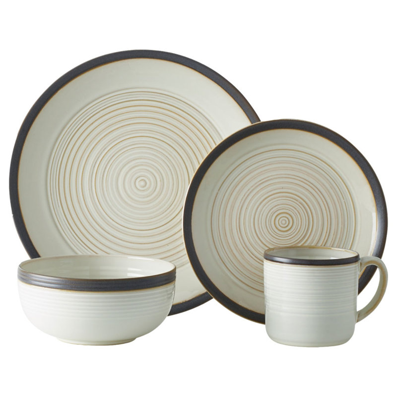 Gourmet Basics by Mikasa Lara 16-Piece Stoneware Dinnerware Set, Service for 4