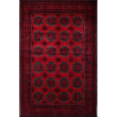 Red Geometric Modern Diamond Pattern Woven Base Decorative Rug Machine Washable