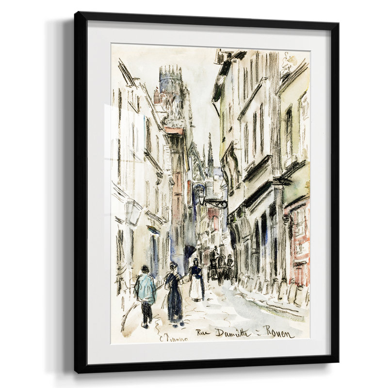 Vintage Landscape CCV - Matted and Framed Under Acrylic Glass, Large Living Room Wall Art