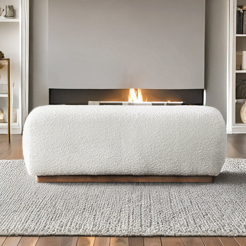 Mundubbera 47" Japandi Style Elegant Modern Boucle Bench