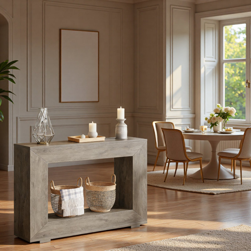 Entryway Sofa Table,Wood Side Table, Gray