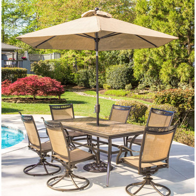 Bucher 6 - Person Patio Dining Set with Rectangular Table