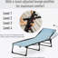Chaise longue de piscine pliante Outsunny avec dossier inclinable à 4 positions, coussin et filet respirant pour une détente confortable en plein air
