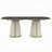 Kyna Dining Table, Gray, 82 Inch Black Sintered Stone Rectangular Top