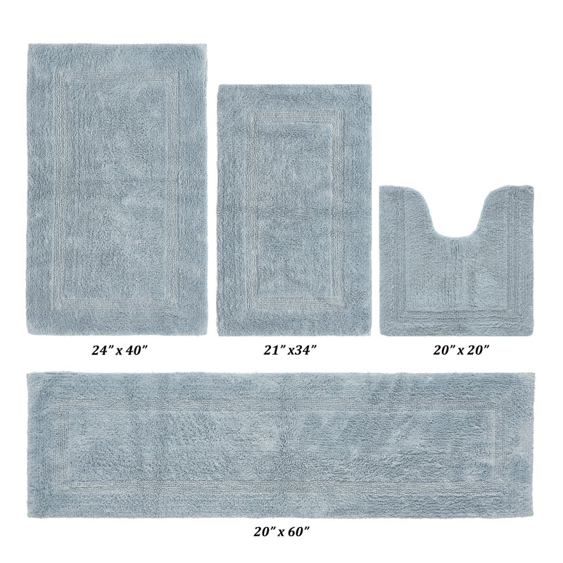 Ensemble de tapis pour salle de bain 100% coton 2370 g / m² Lux Premium, Bleu