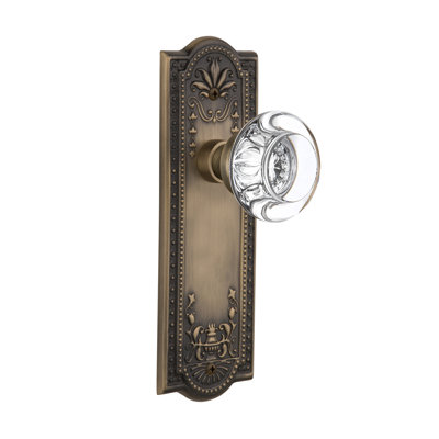 Meadows Plate with Round Clear Crystal Door Knob