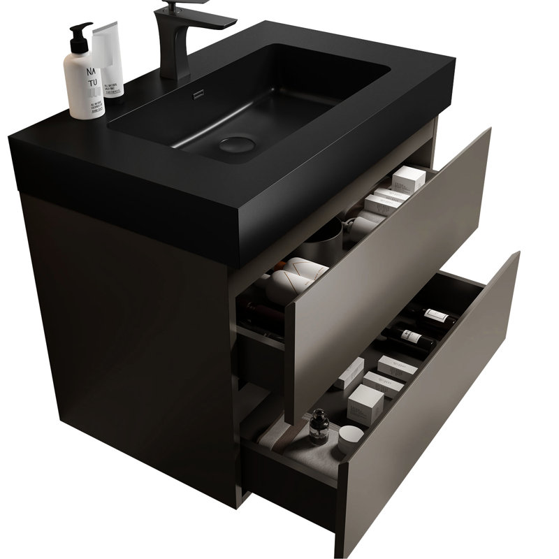 Armoire de salle de bain moderne 30 po gris - Max Storage, Grey