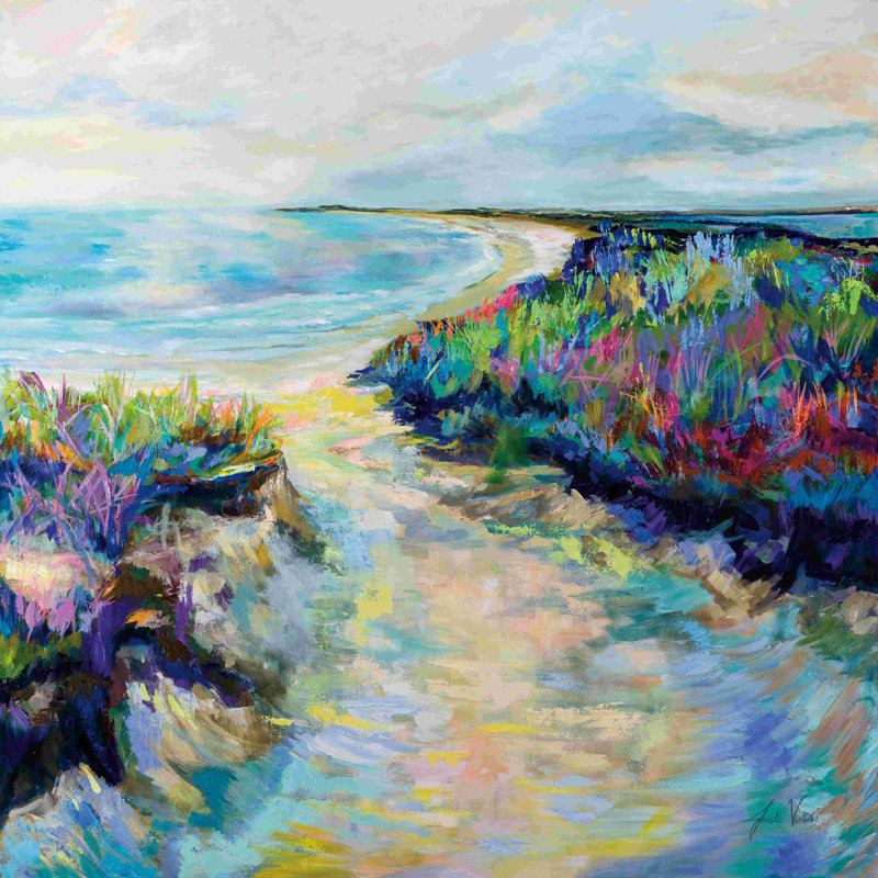 Dimanche après-midi par Jeanette Vertentes - Peinture, H 12 po x l 12 po, Non, Toile tendue