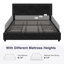 Lit double avec tiroirs de rangement Lit plateforme tapissier réglable-88284569-95355729