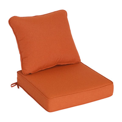 22" x 22" x 4.5" Outdoor Deep Seat & Back Cushion Set of 1, All-Weather Patio - Burnt Orange