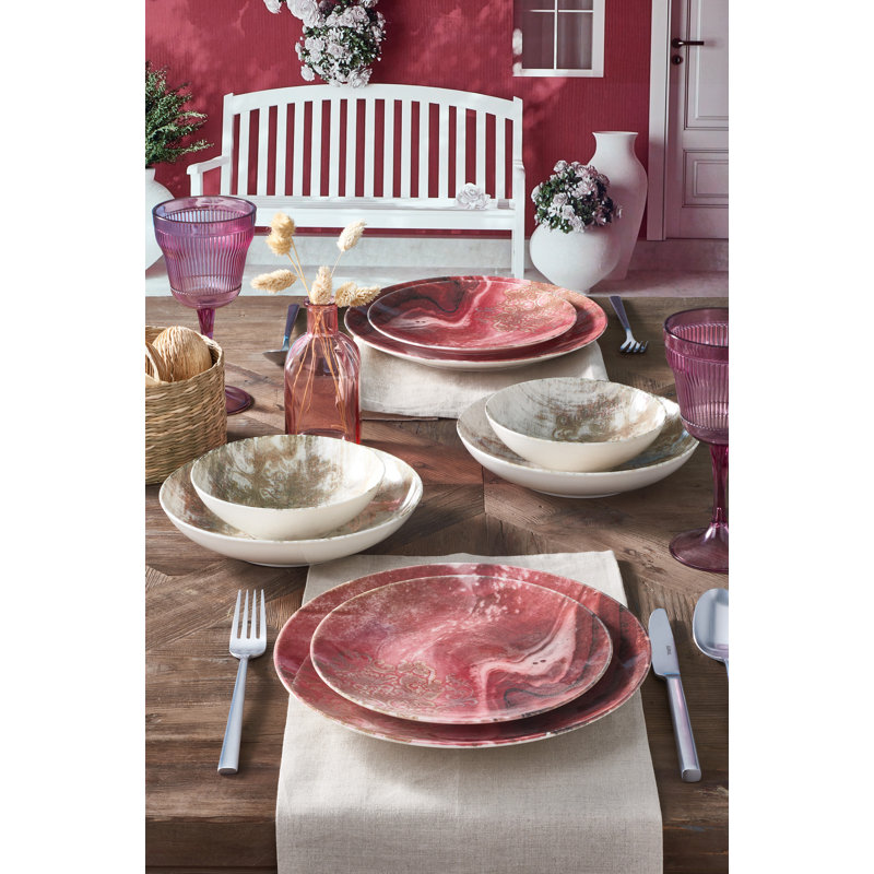 Piece Porcelain China Dinnerware Set - Service for 6