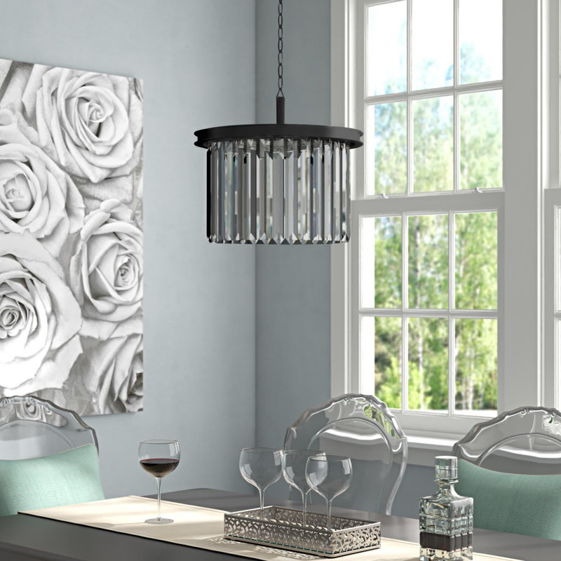 Yazmin 3 - Light Unique/Statement Pendant, Gray, Matte Black