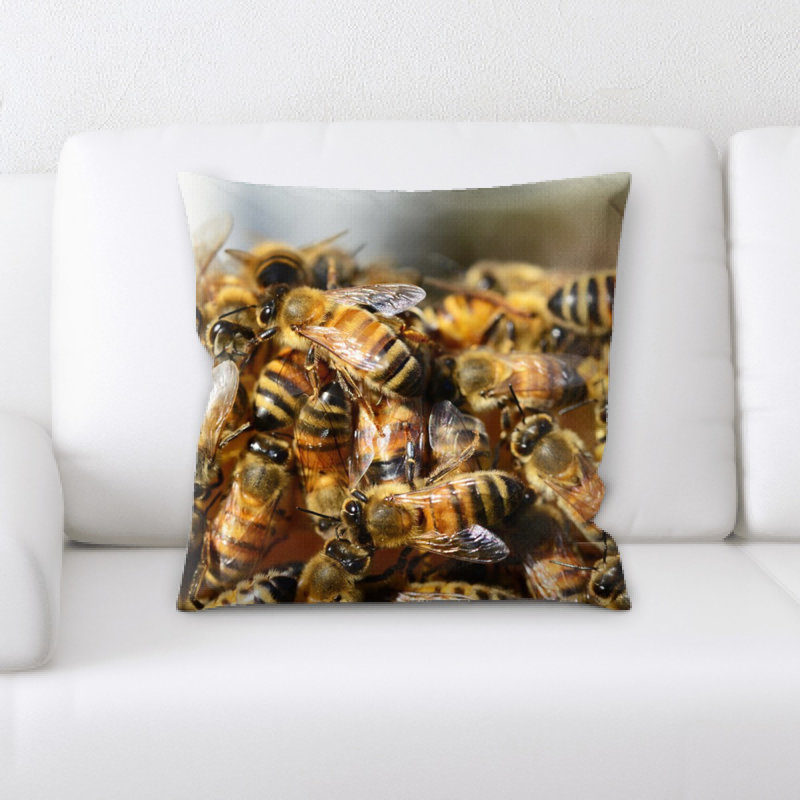 Coussin décoratif abeilles miel