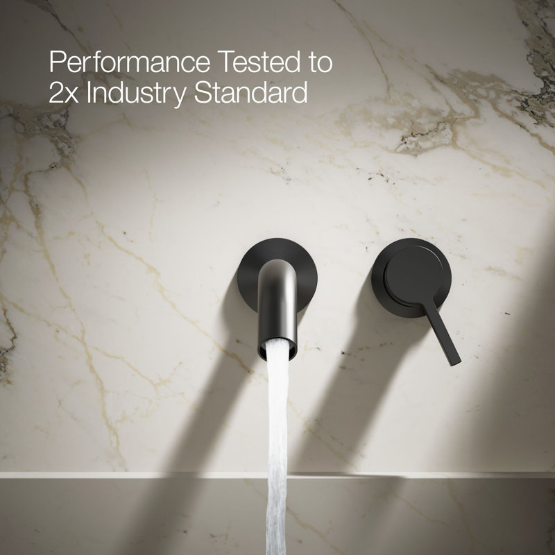 Components Wall-Mount Bathroom Sink Faucet Handle, Matte Black