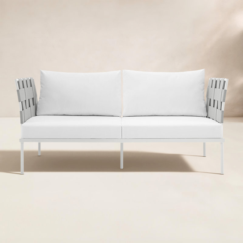 Causeuse d'extérieur en aluminium Harmony, Blanc