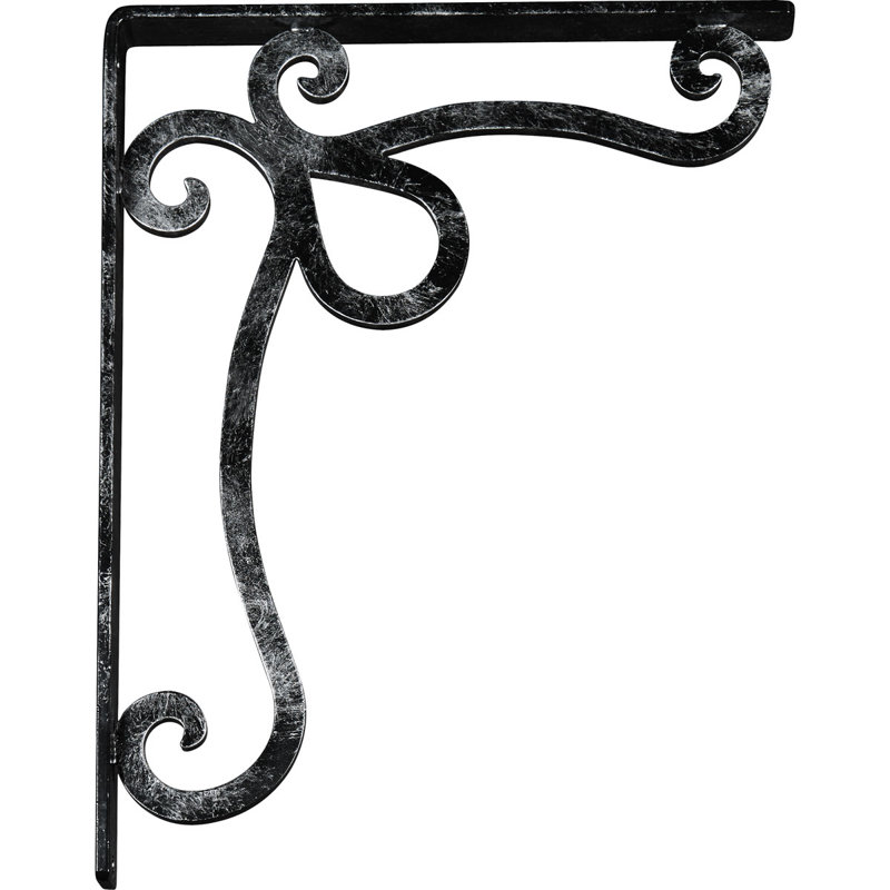Support en fer forgé Orleans, Argent antique, H 15 po x l 1,5 po x p 12 po