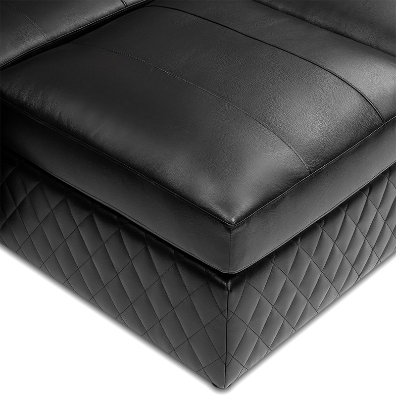 Repose-pieds Pise Valencia Gothankar - Cuir fleur italien Nappa 11000 de grain supérieur - Conception à point de diamant large