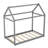Twin Size Wooden House Bed, Gray-1507235724