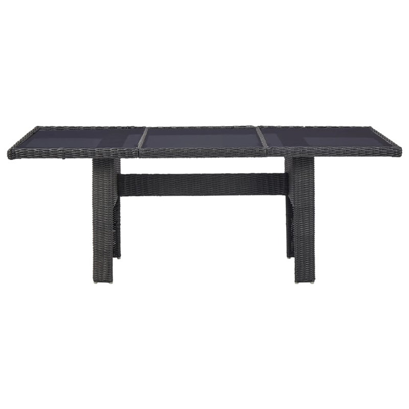 Alt Rectangular Wicker Outdoor Dining Table , 200cm cm W 100cm cm D, Black, Black