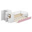 Lit plateforme simple en bois avec bibliothèque intégrée, garde-robe et lit gigogne-110048788
