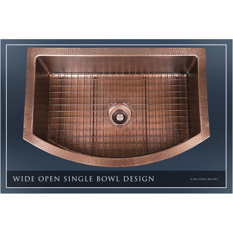 Luxury 33-Inch Heavy 12-Gauge Farmhouse Sink, Includes Accessories, Curved Front
