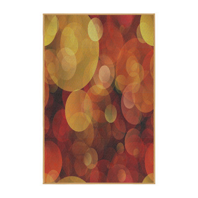 Tapis orange à motif géométrique