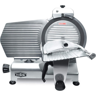 KWS Commercial 420W Electric Meat Slicer 12-Inch Polytetrafluoroethylene Blade, Frozen Meat/ Cheese/ Food Slicer