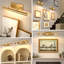 Appliques murales pour tableaux, 3 lampes, non dimmables, bras articulé réglable à 270°, câblées, (dorées)-1700155587