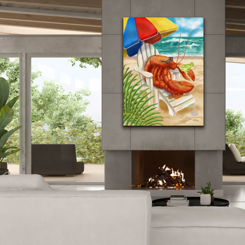 «Beach Friends - Lobster» par Shari Warren, art mural sur toile, H 54 po x l 40 po x P 1,5 po