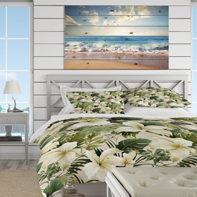 Neutral Oasis Ii Tropical Pattern Floral Duvet Cover