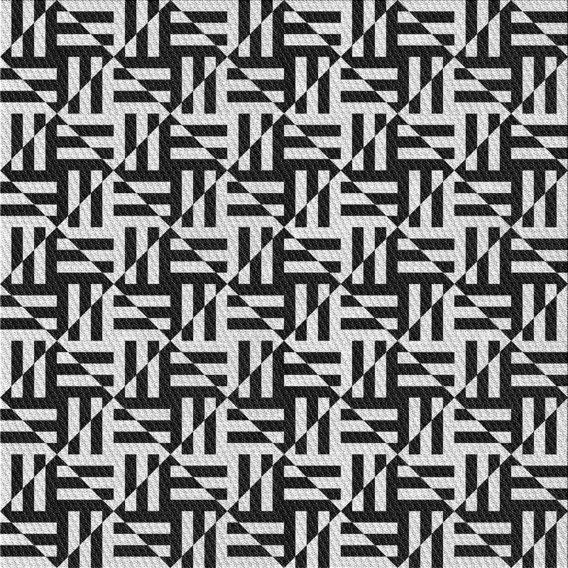 Tapis noir / blanc à motif Kassia, Carré 3 pi
