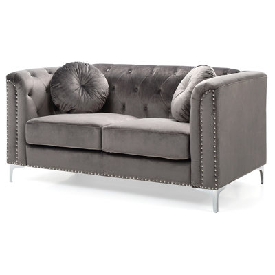 Contemporary Dark Gray Loveseat