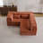 Compression Mahjong Sofa,Convertible Floor Sofa Bed,Diy Boneless Modular Sectional Sofa,No Assembly Required,Circle Fleece Fabric,Oversized 3 Seater With 3 Pillows,Orange-61771208