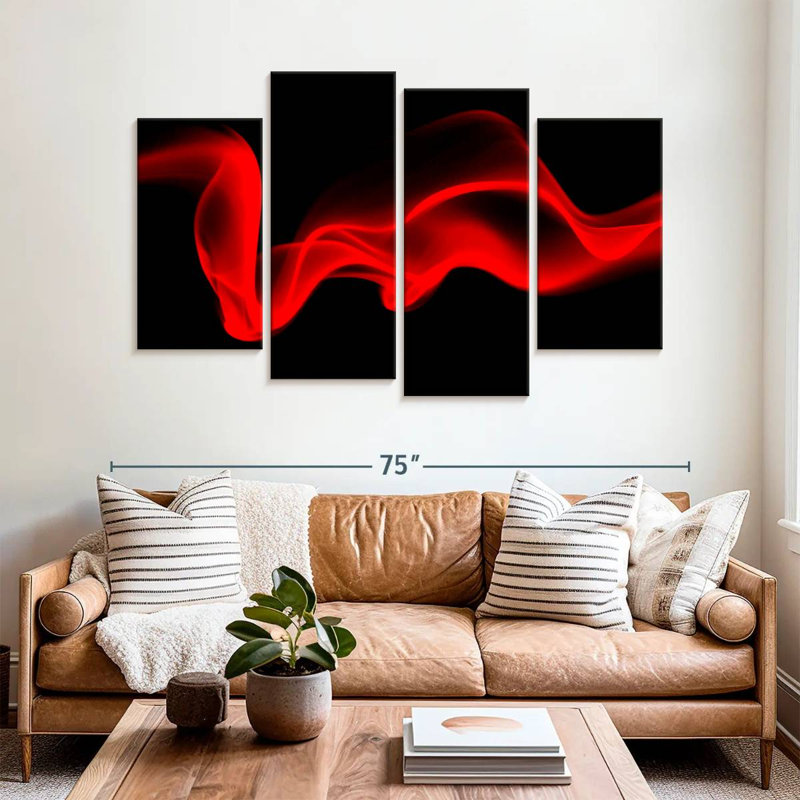 Avery Wispy Red Digital Abstract