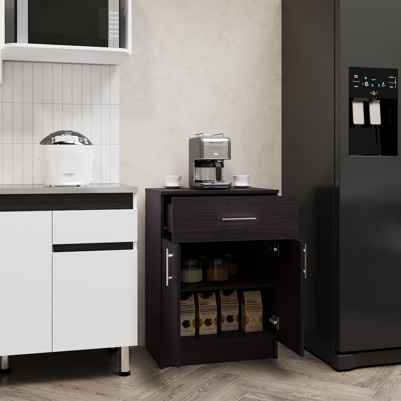 Armoire garde-manger à un rangement, deux tablettes intérieures  , Noir