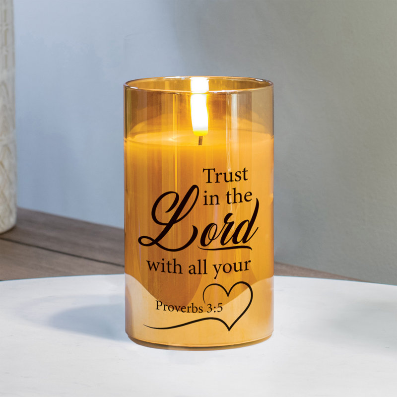 Flameless Jar Candle with Glass Holder