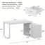 140cm Rotating L-Shaped Desk with 3 Drawers & Storage Shelves - Reversible Home Office Corner Desk-1504224929-1504313202