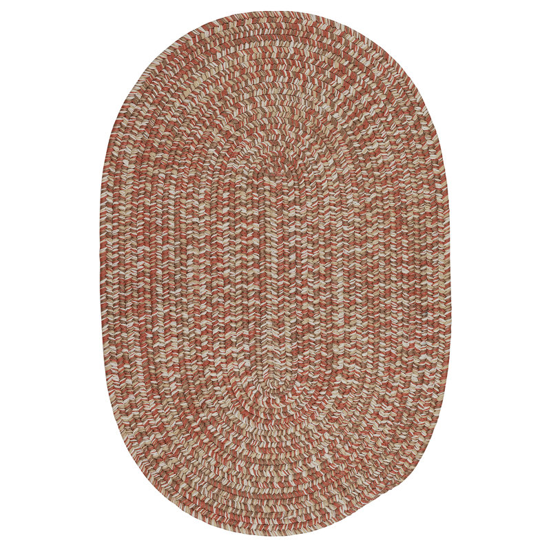 Tapis réversible intérieur / extérieur Freels - terre cuite, Ovale 6 pi x 8 pi