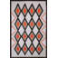 Tapis noir / orange / gris clair en laine noué à la main de conception unique 9 pi x 12 pi