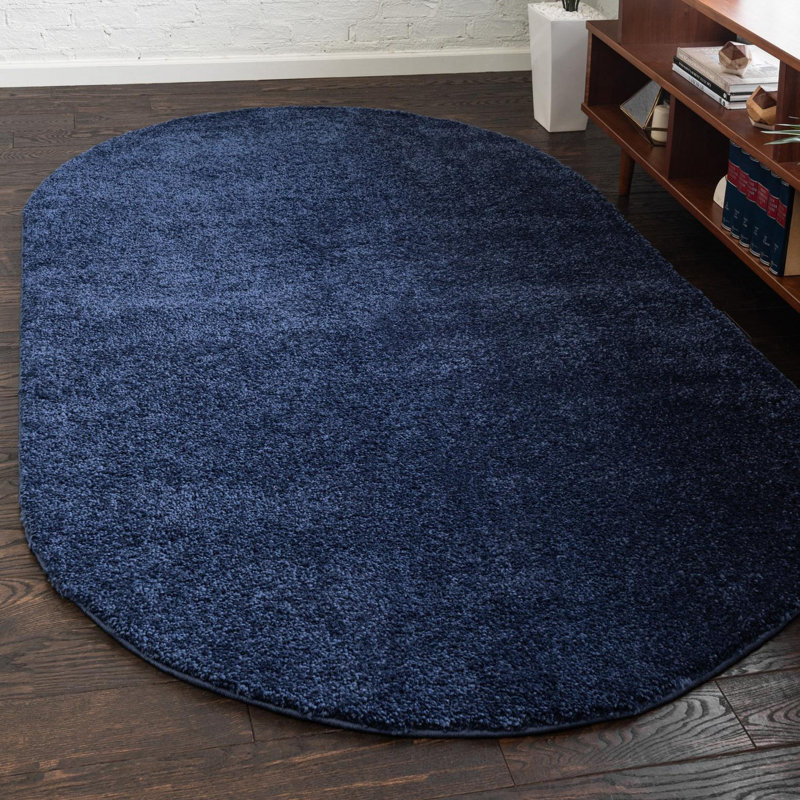 Zuniga Rug, Oval 5' x 8', Navy Blue
