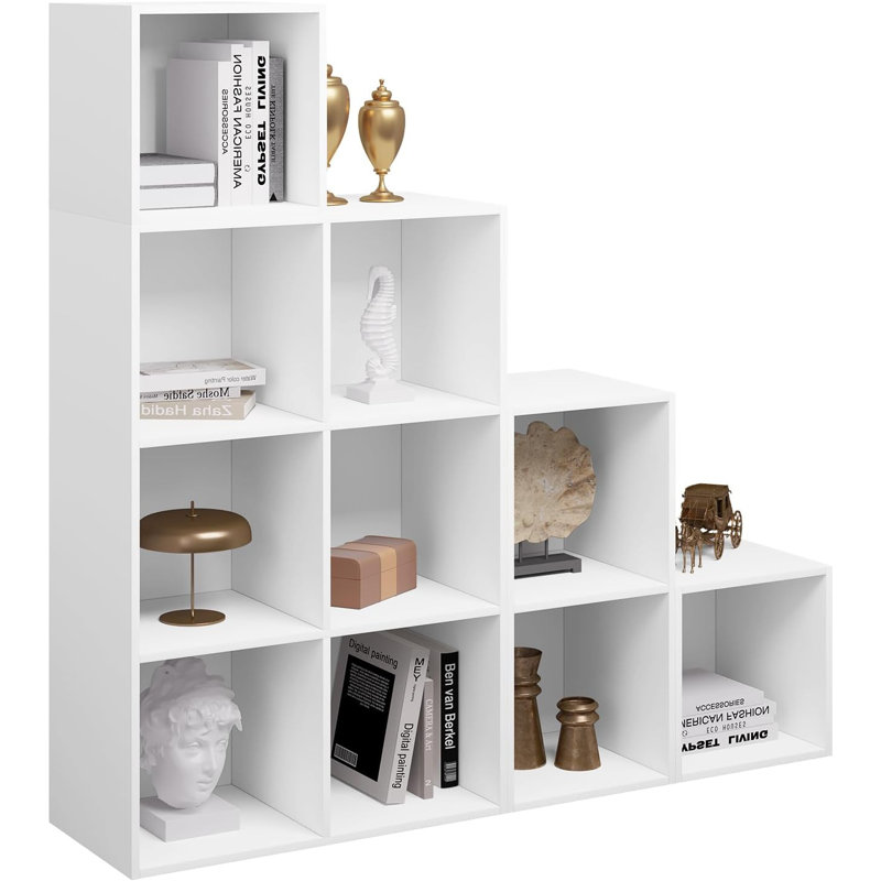 Hegwood 120cm H x 120cm W Step Bookcase, White