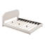 Teddy Fleece Upholstered Platform Bed With Thick Fabric, Solid Frame And Stylish Curve-Shaped Design-918848663-918848656