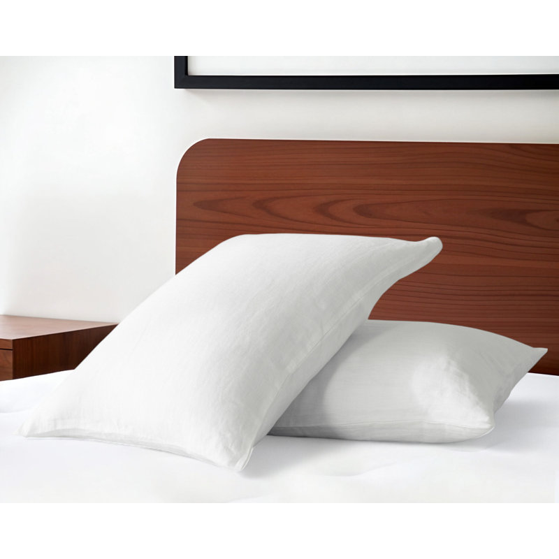Set of Two Ivory Linen Pillowcases