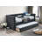 Contemporary Button-Tufted Day Bed with Integrated Slat Trundle-710472234