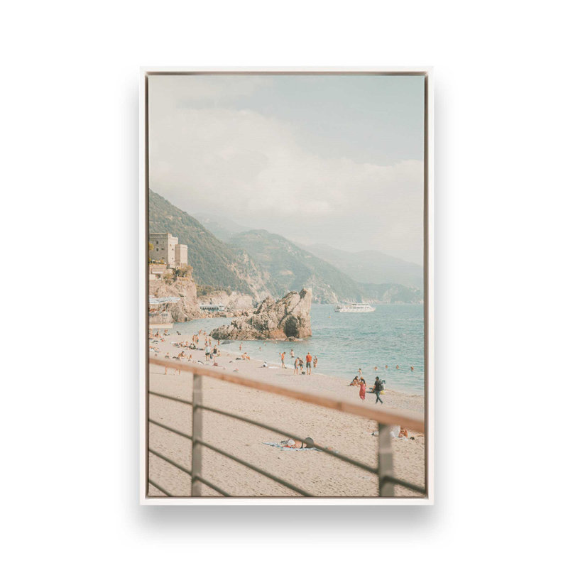 Ocean's Embrace Canvas Print, Opaque White Floater Framed, 48.75" H x 32.75" W x 1.75" D