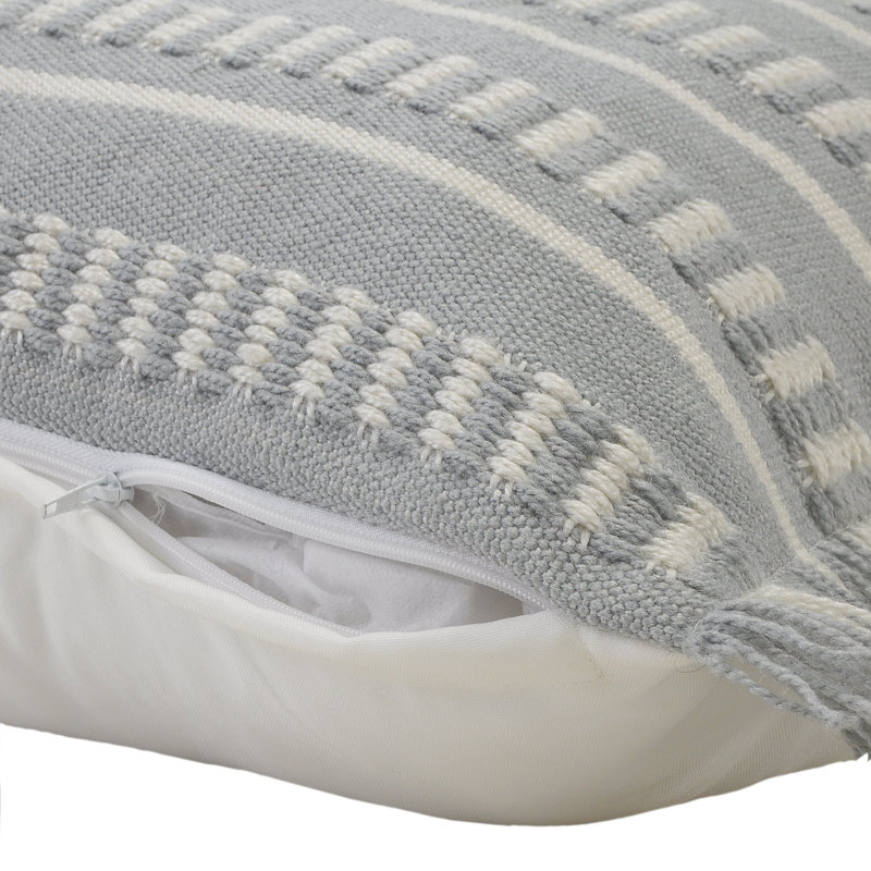 Housse et insert d'oreiller carré, Gris, Duvet