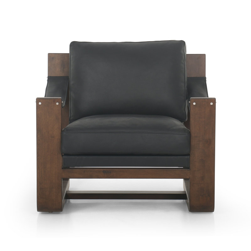 Cesar Chair-Heirloom Sienna, Carson Black Genuine Leather